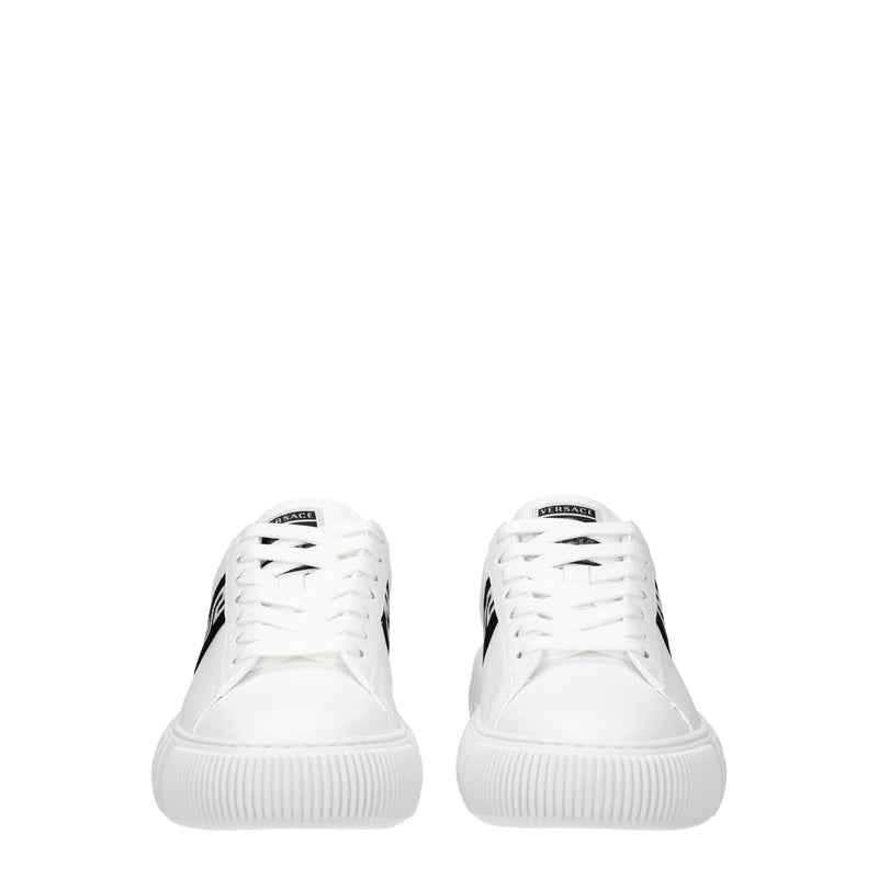 Versace White Leather Low Tops - Sneakers All-Day Comfort