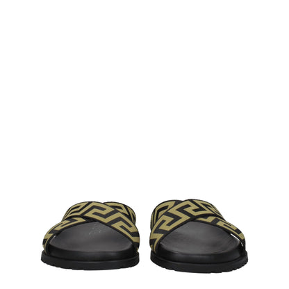 Sandales-chaussons en tissu noir Versace