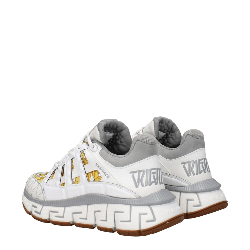 Versace White Fabric Athletic Sneakers for Women - Stylish Comfort