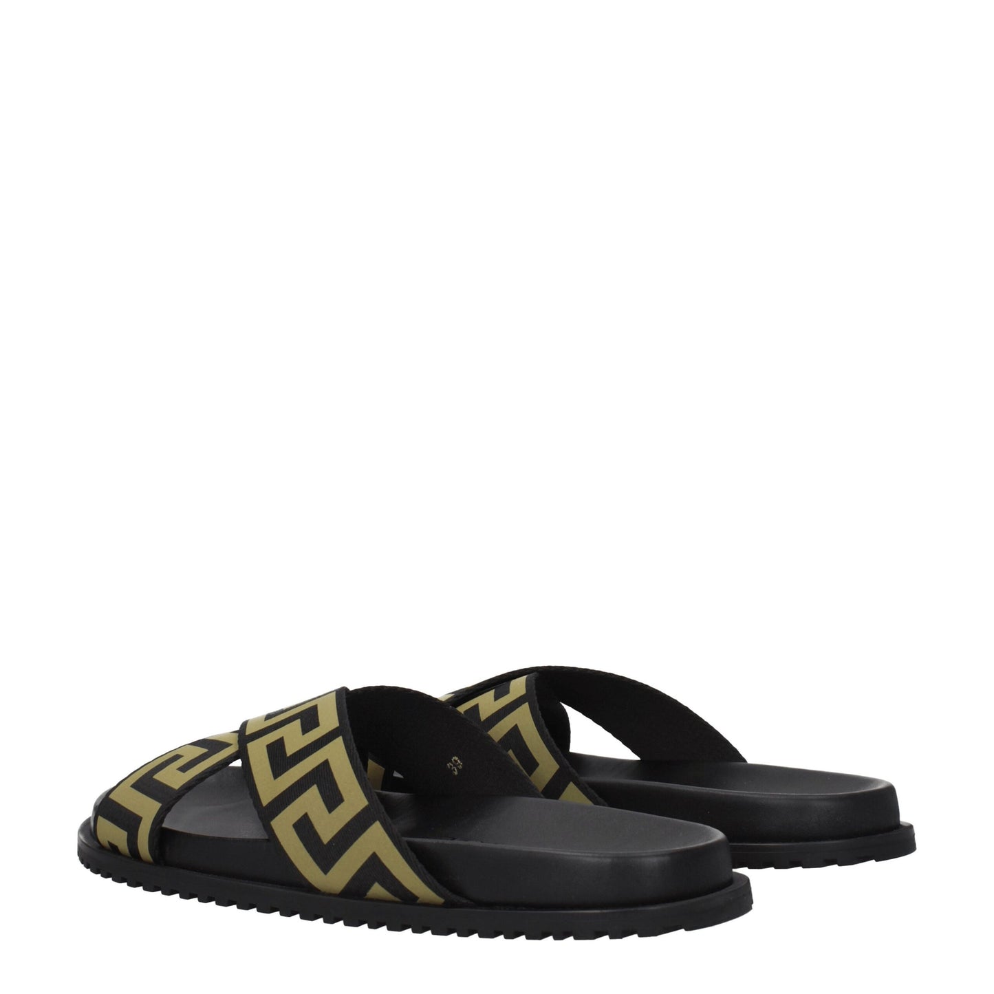 Sandales-chaussons en tissu noir Versace