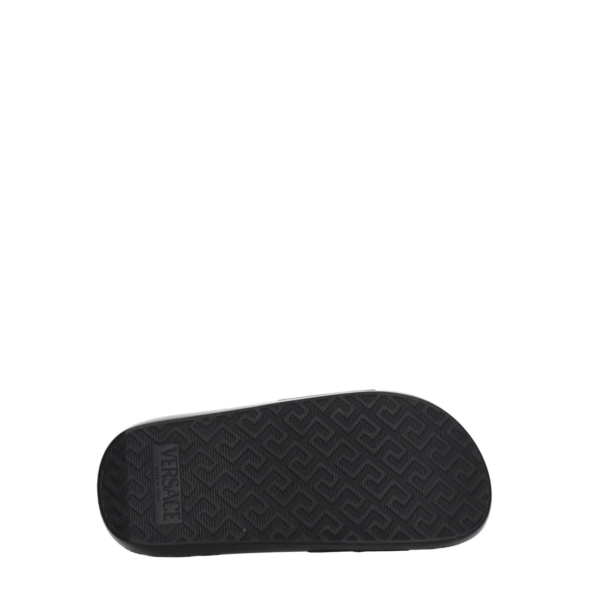Versace Black Leather Slippers Sandals for Women