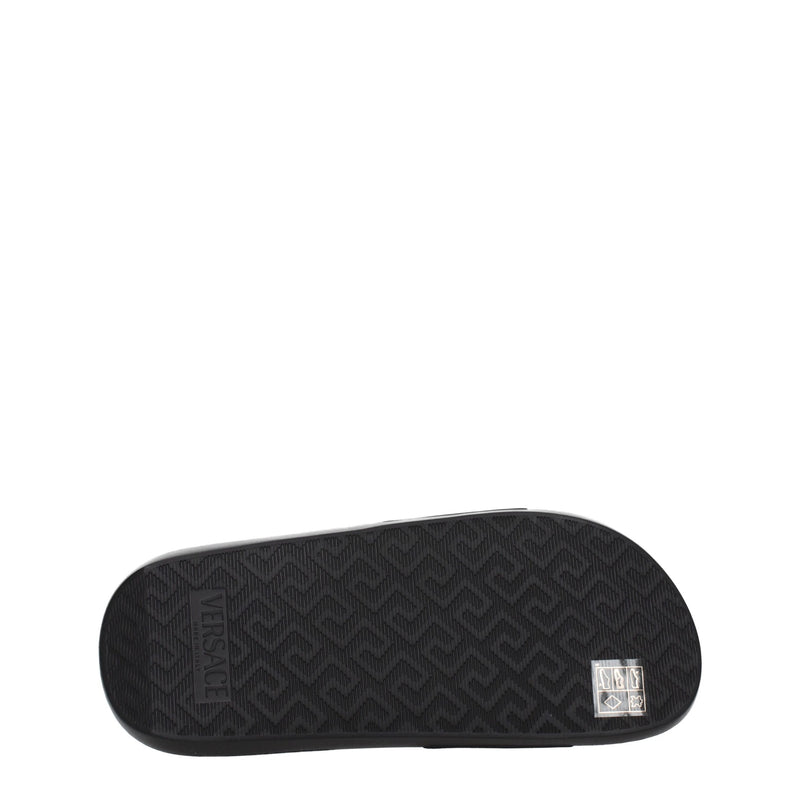 Versace Black Leather Slippers - Luxe Casual Footwear