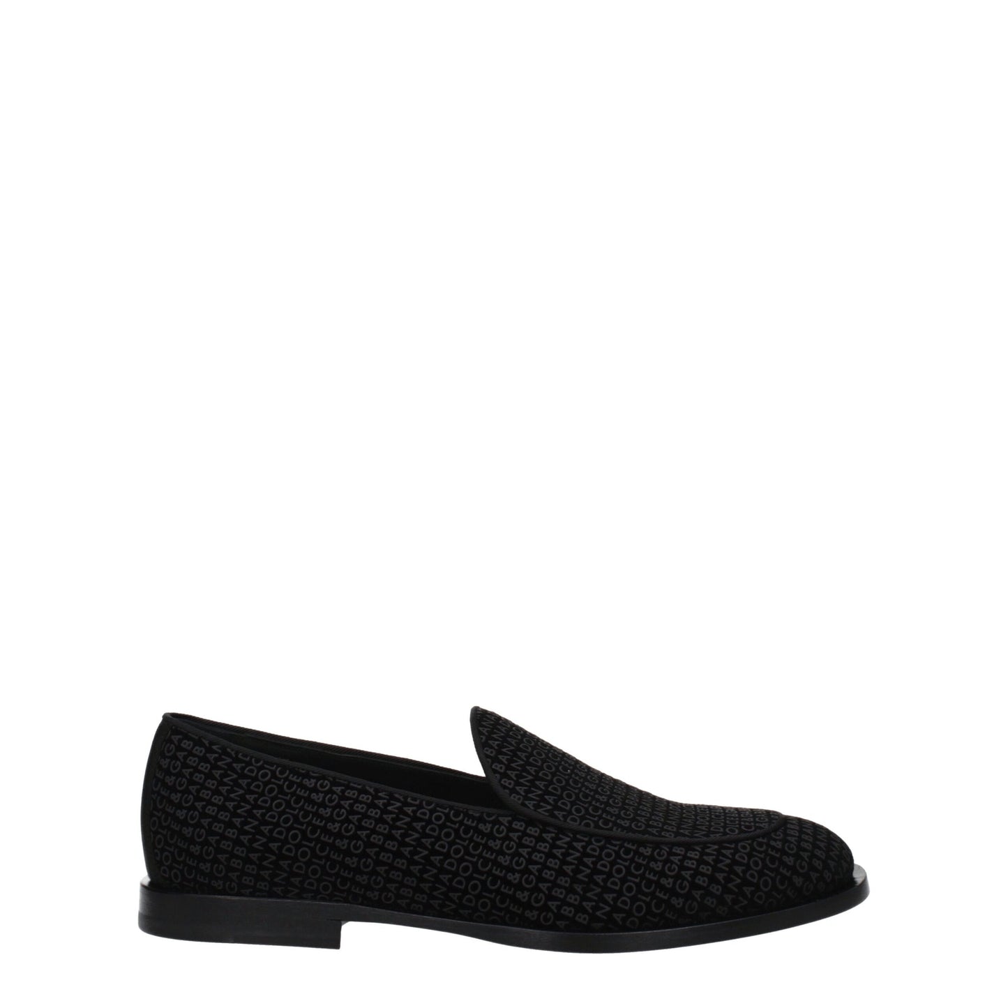 Mocassins à enfiler en velours noir de Dolce &amp; Gabbana