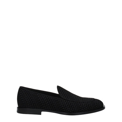 Mocassins à enfiler en velours noir de Dolce &amp; Gabbana