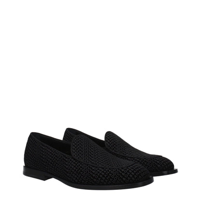 Mocassins à enfiler en velours noir de Dolce &amp; Gabbana