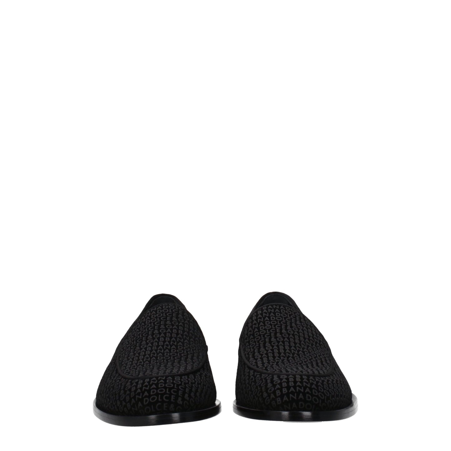 Mocassins à enfiler en velours noir de Dolce &amp; Gabbana