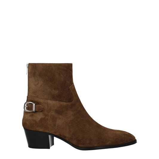 Bottines en cuir marron de Céline