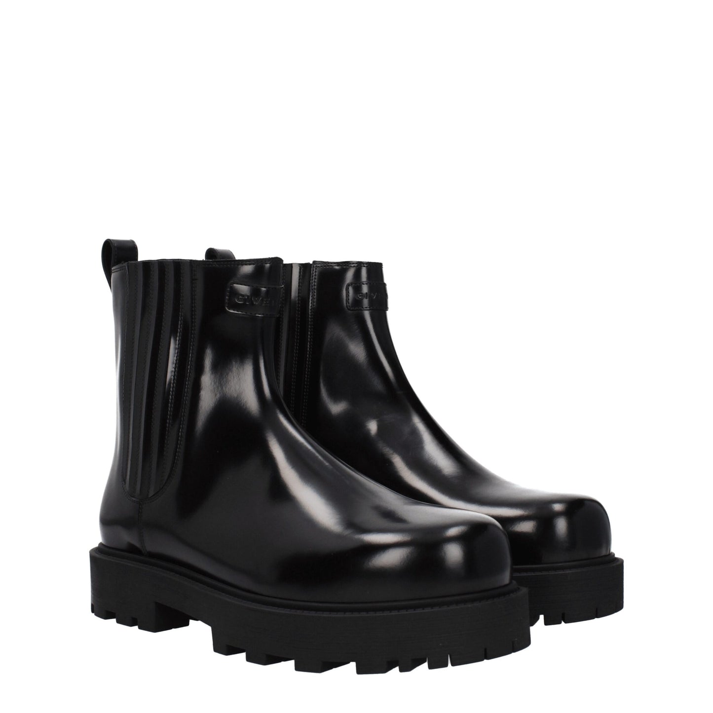 Bottes de cheville en cuir noir Givenchy