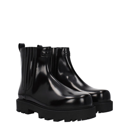Bottes de cheville en cuir noir Givenchy