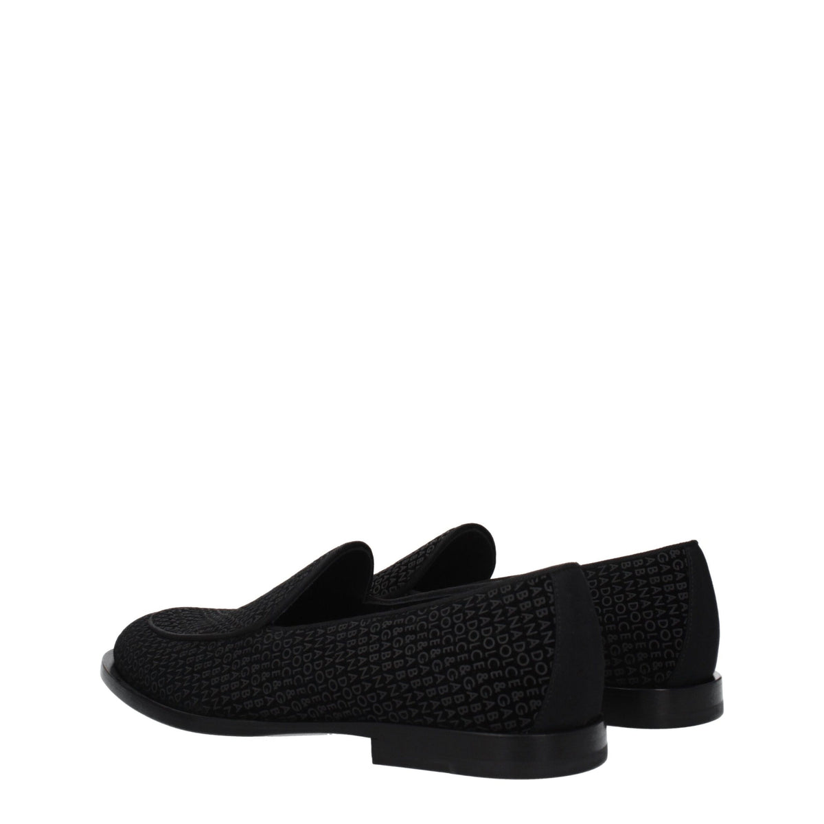 Dolce & Gabbana Black Velvet Slip-On Loafers for Men