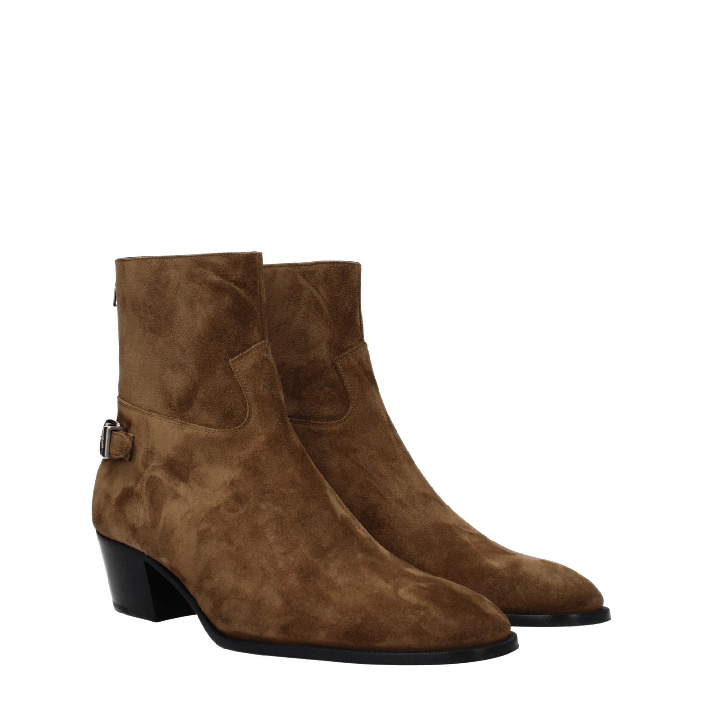 Bottines en cuir marron de Céline