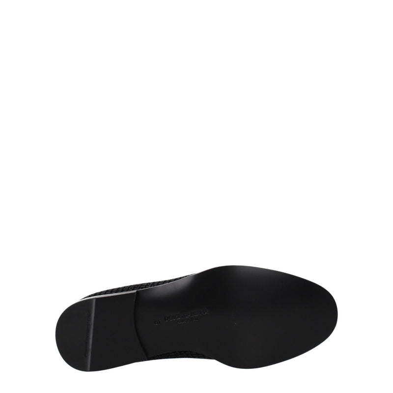 Dolce & Gabbana Black Velvet Slip-On Loafers for Men