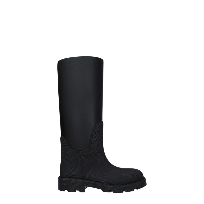 Burberry Black Cotton Rain Boots for Women