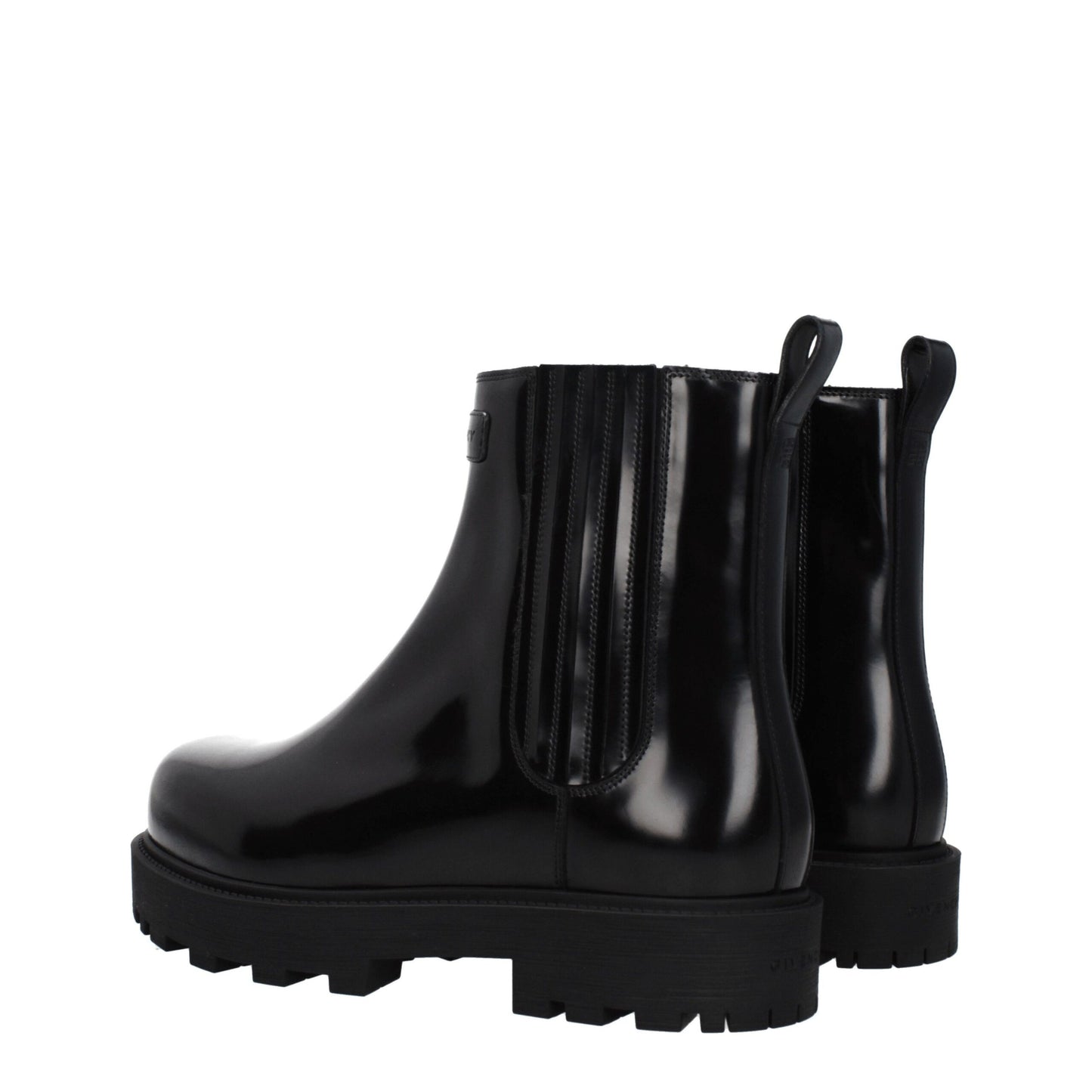 Bottes de cheville en cuir noir Givenchy