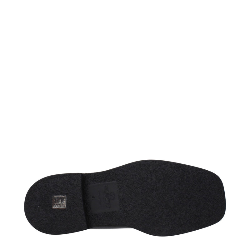 Bottines en Cuir Noir Valentino Garavani avec Clous