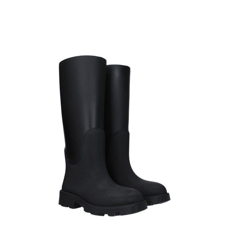 Burberry Black Cotton Rain Boots for Women
