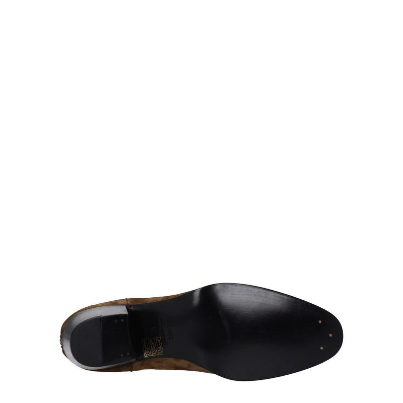 Celine Brown Leather Ankle Boots - Elegant Comfort for Every Occasion