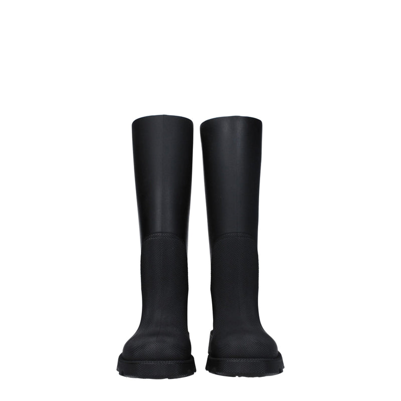 Burberry Black Cotton Rain Boots for Women