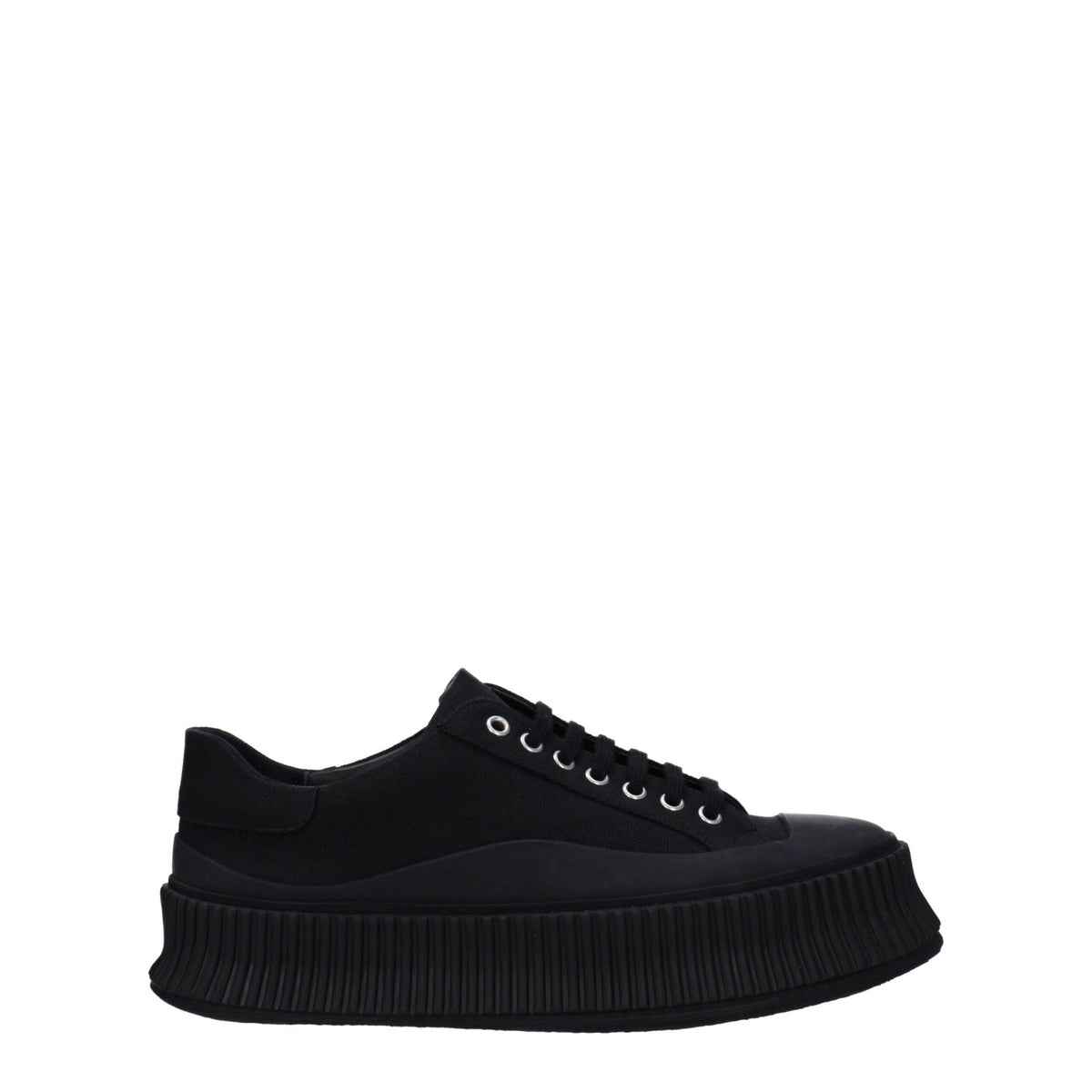 Jil Sander Black Fabric Platform Sneakers for Everyday Style