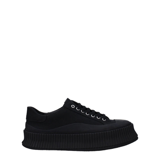 Sneakers à plateforme en tissu noir de Jil Sander