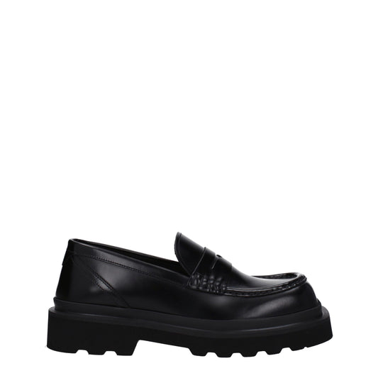 Mocassins à enfiler en cuir noir de Dolce &amp; Gabbana
