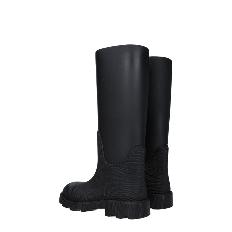 Burberry Black Cotton Rain Boots for Women