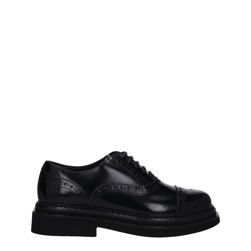 Dolce & Gabbana Black Leather Oxfords and Derbies for Men