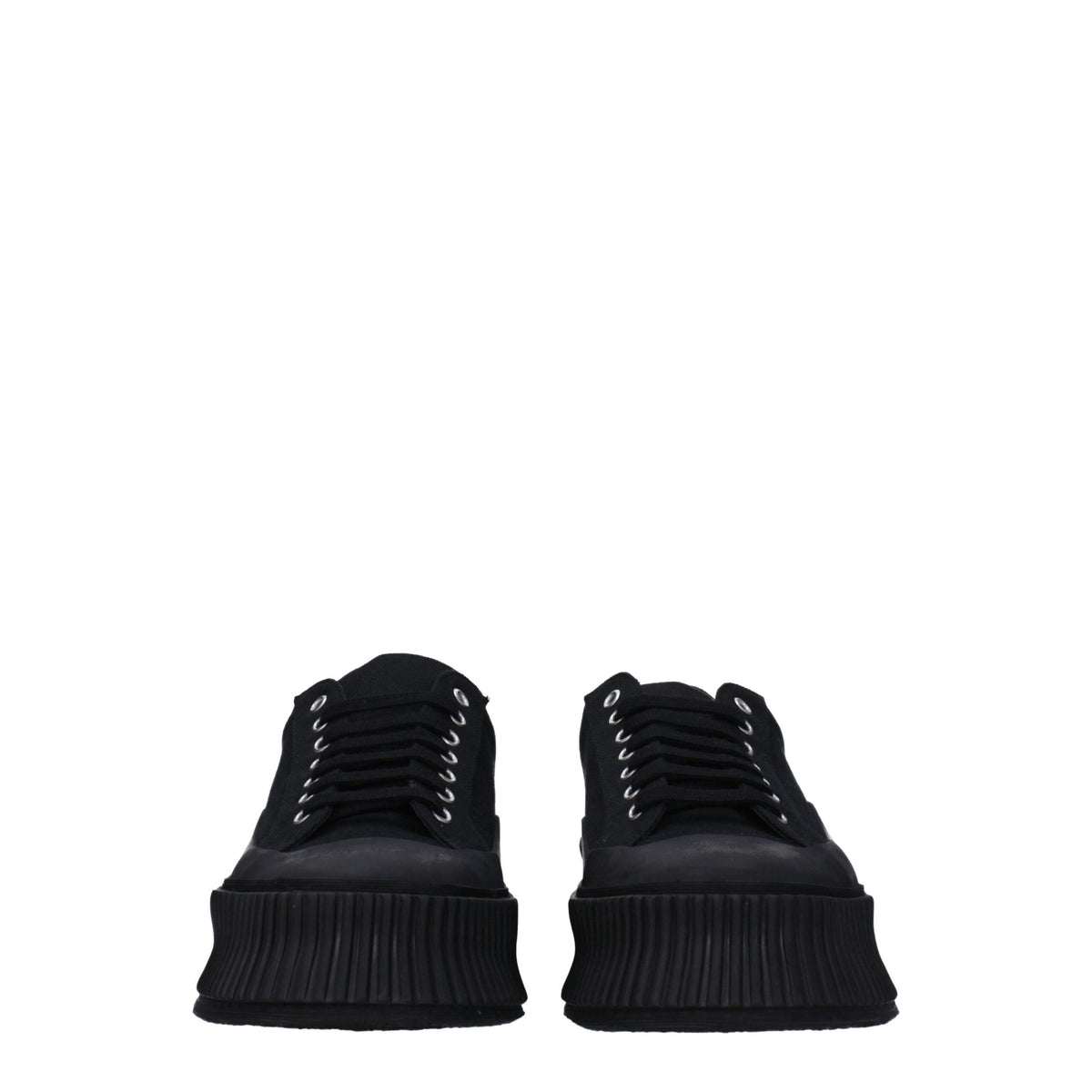 Jil Sander Black Fabric Platform Sneakers for Everyday Style
