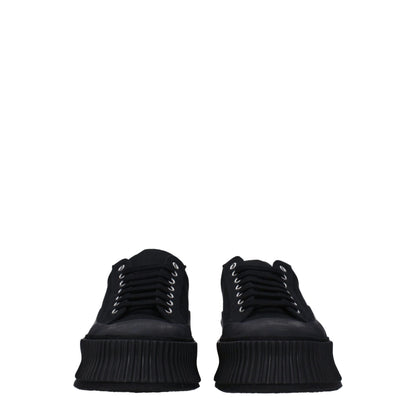 Sneakers à plateforme en tissu noir de Jil Sander