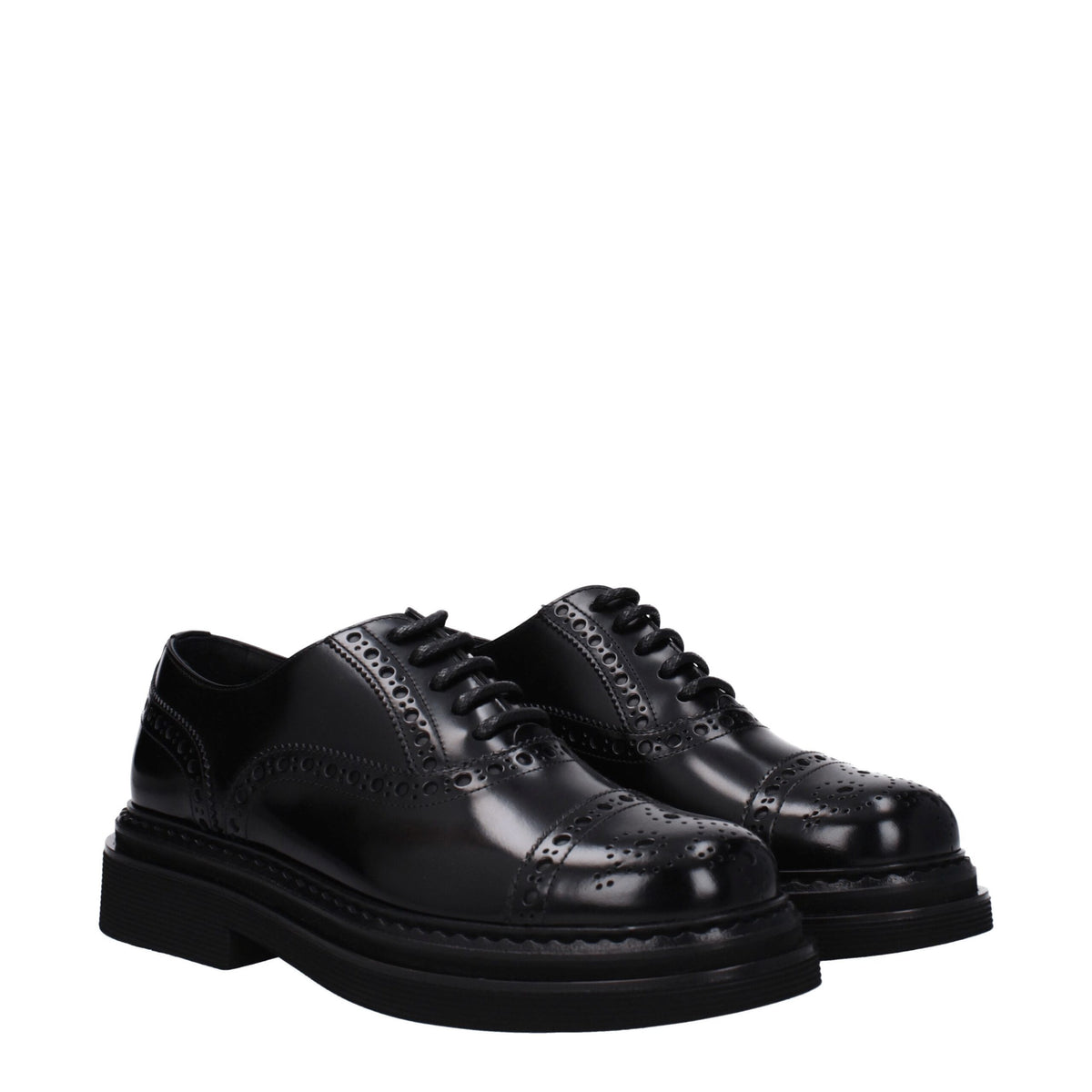 Dolce & Gabbana Black Leather Oxfords and Derbies for Men