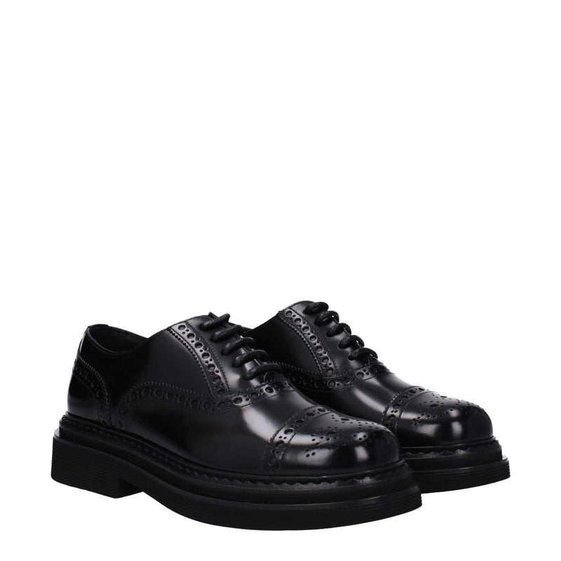 Dolce & Gabbana Black Leather Oxfords and Derbies for Men