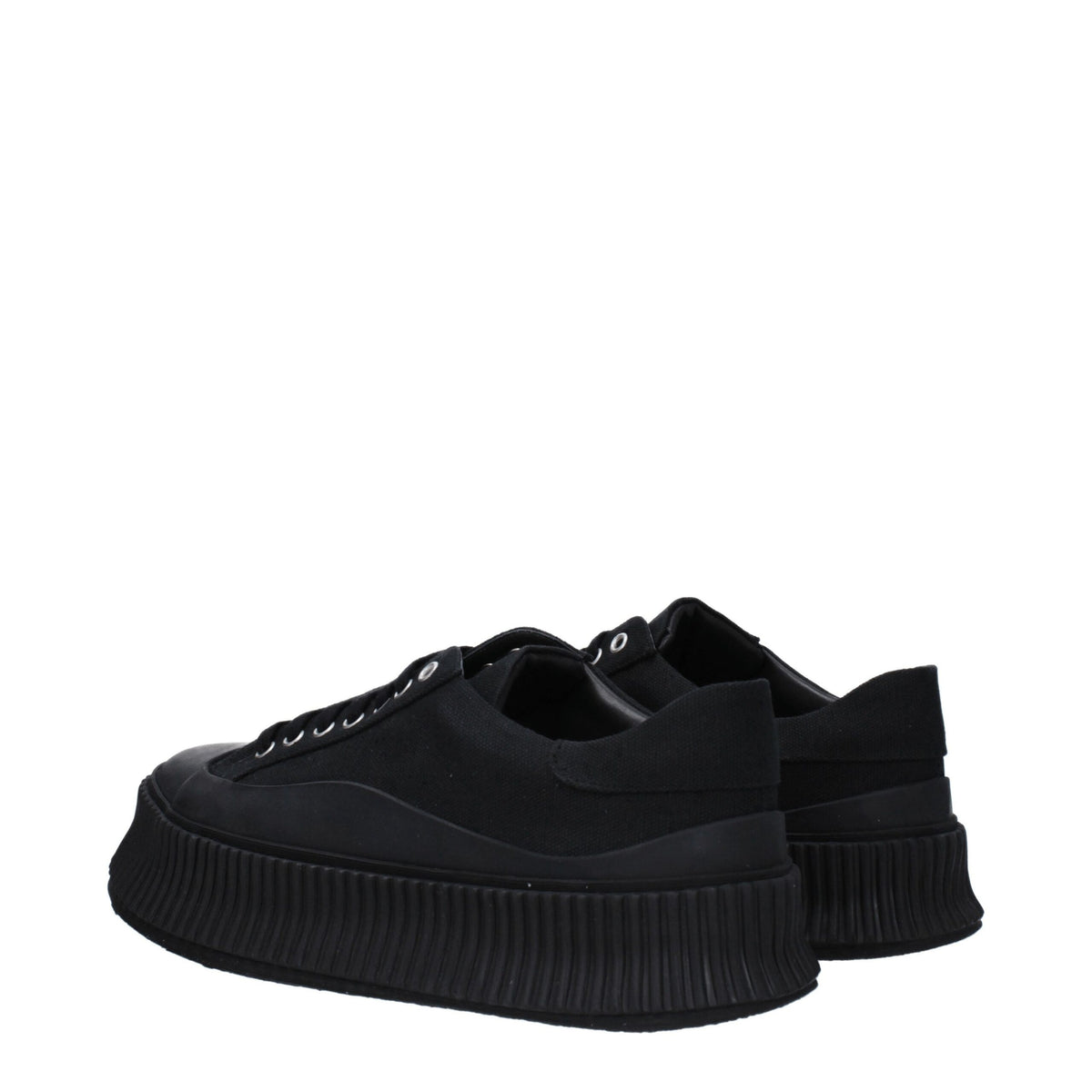 Jil Sander Black Fabric Platform Sneakers for Everyday Style