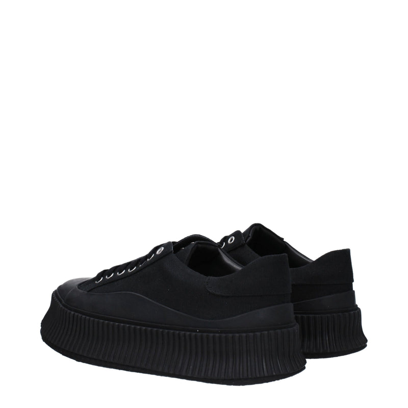 Jil Sander Black Fabric Platform Sneakers for Everyday Style