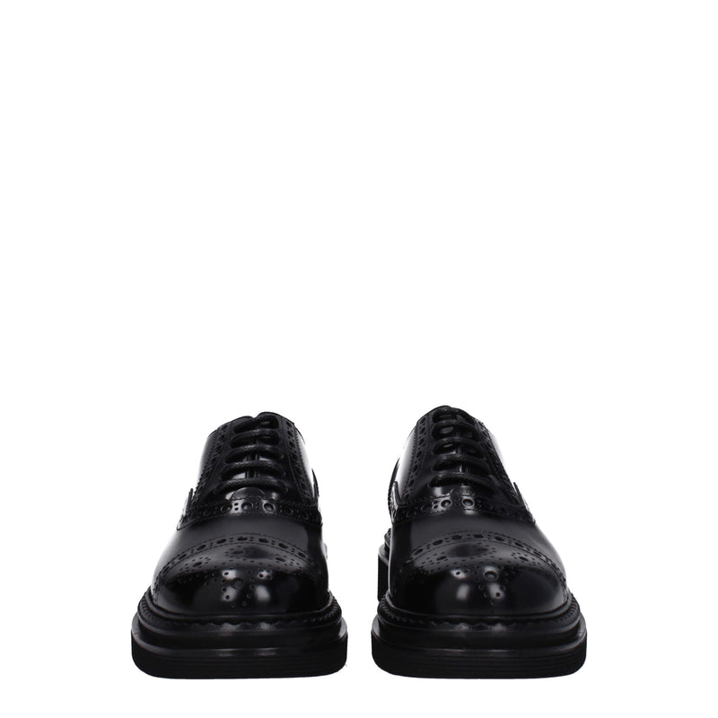 Dolce & Gabbana Black Leather Oxfords and Derbies for Men