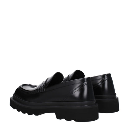 Mocassins à enfiler en cuir noir de Dolce &amp; Gabbana