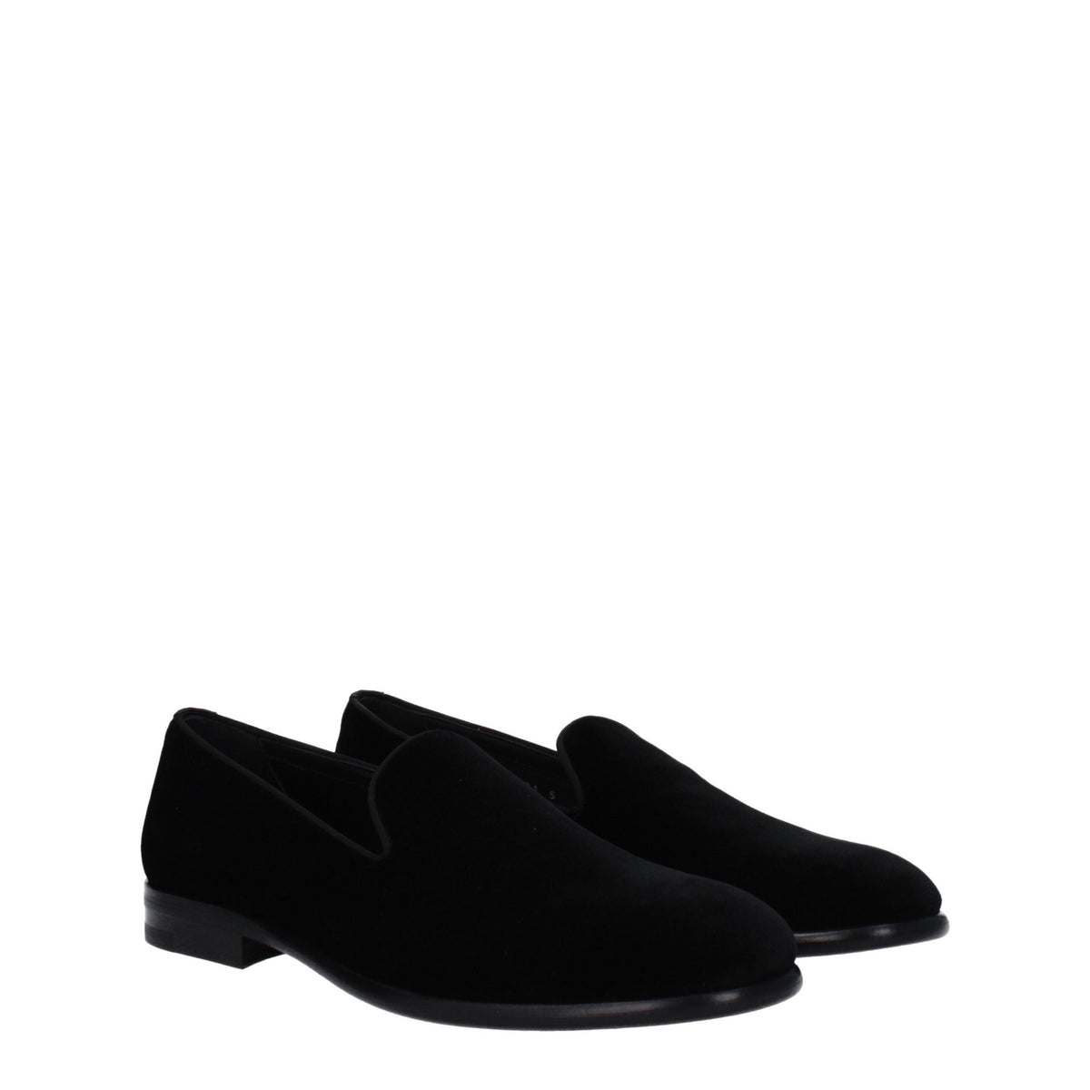 Dolce & Gabbana Black Velvet Slip-On Loafers for Men