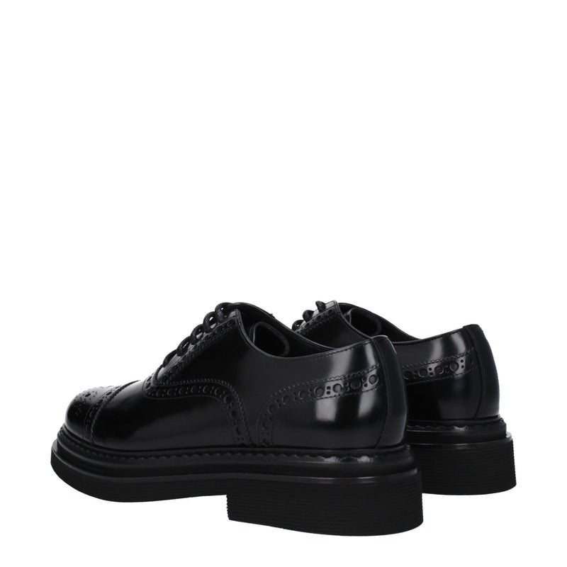 Dolce & Gabbana Black Leather Oxfords and Derbies for Men
