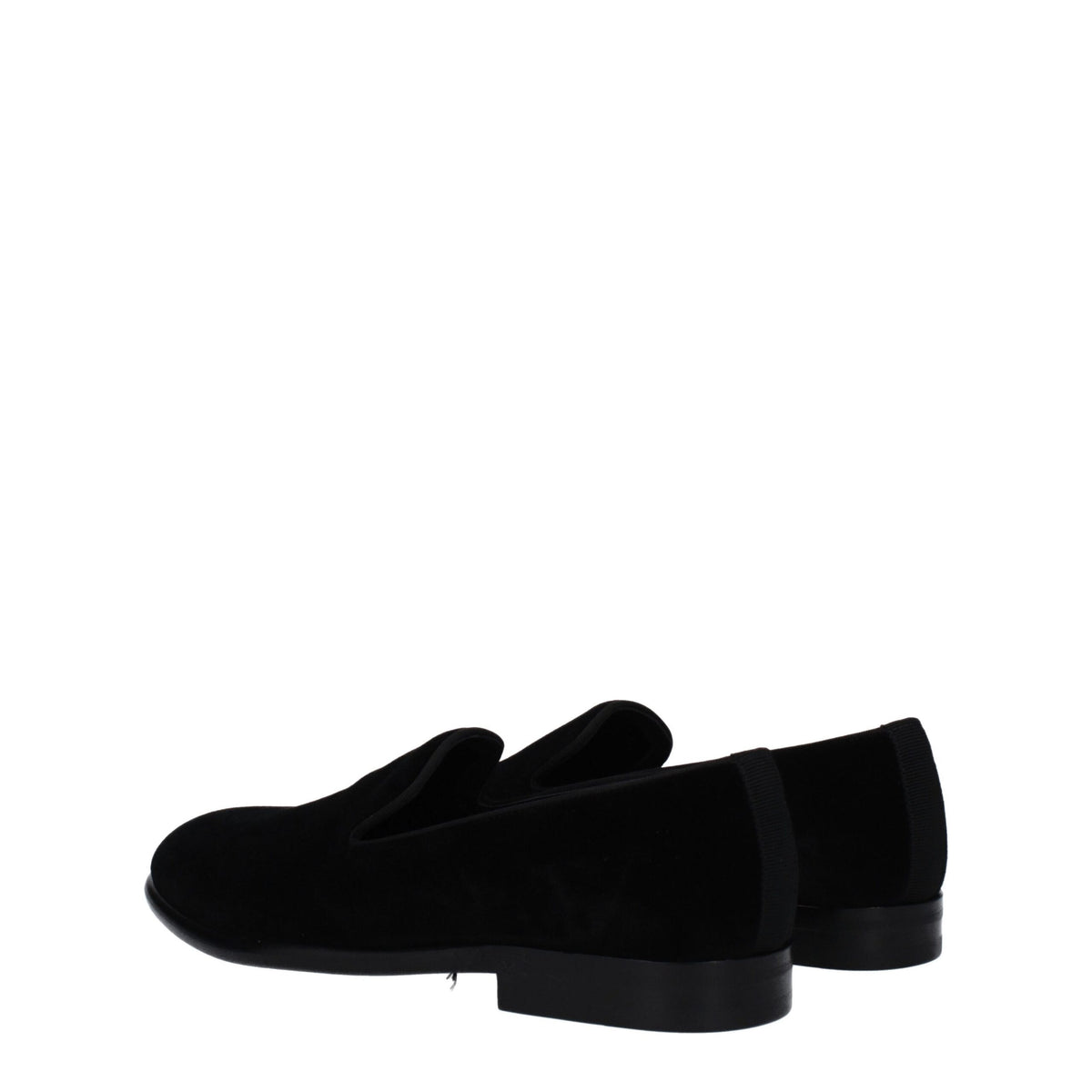 Dolce & Gabbana Black Velvet Slip-On Loafers for Men