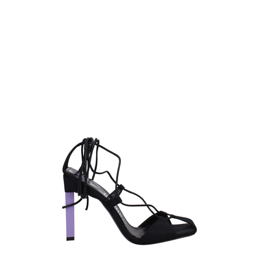 De Attico zwarte stiletto hakken sandalen van stof