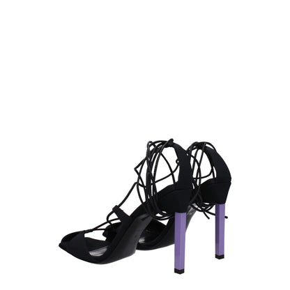 De Attico zwarte stiletto hakken sandalen van stof