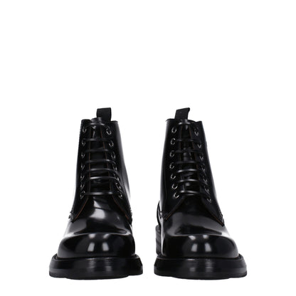 Bottes de cheville en cuir noir Christian Dior