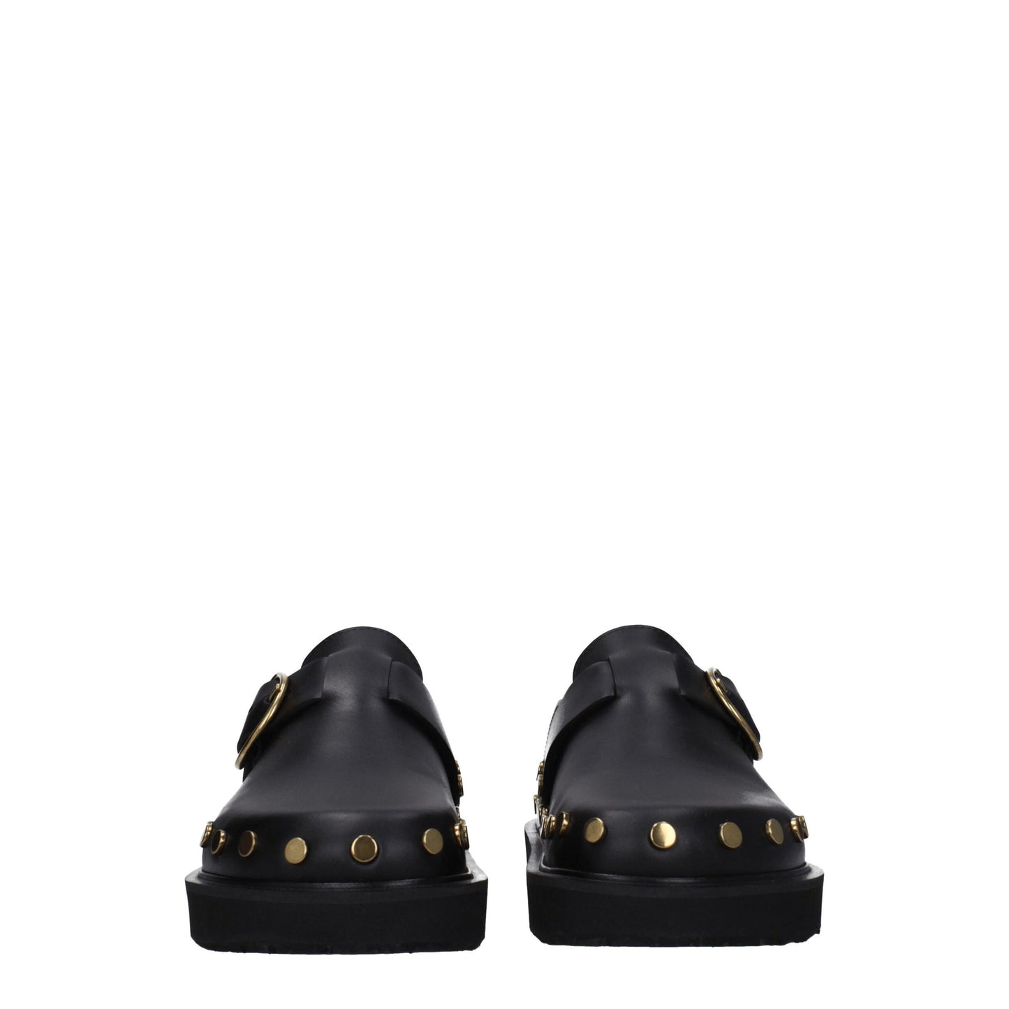 Isabel Marant Zwarte Lederen Slippers Sandalen