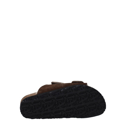 Palm Angels Bruine Lederen Slippers Sandalen