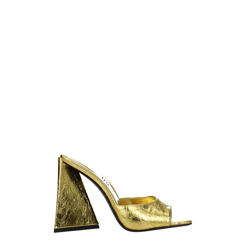 The Attico Gold Leather Platforms - Élégantes Talons Hauts