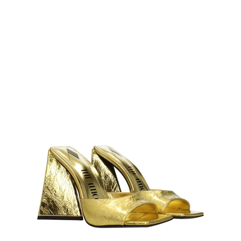 The Attico Gold Leather Platforms - Élégantes Talons Hauts