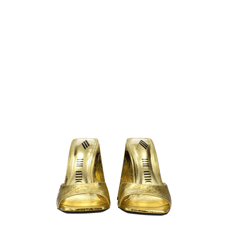 The Attico Gold Leather Platforms - Élégantes Talons Hauts