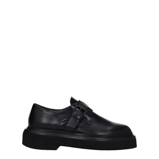 Max Mara leren oxfords en derbies in het zwart