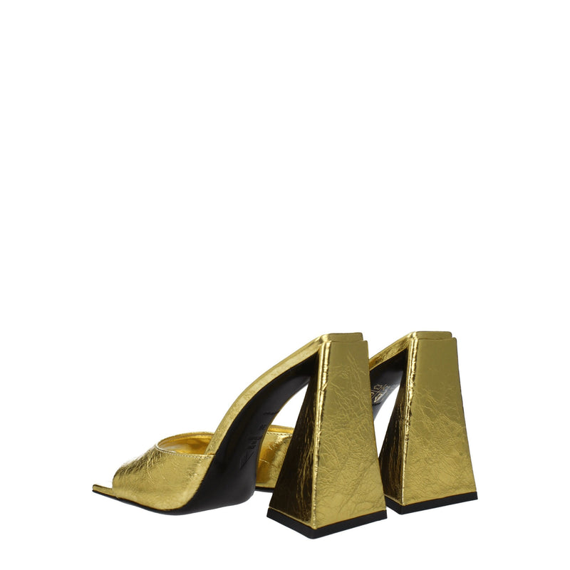 The Attico Gold Leather Platforms - Élégantes Talons Hauts