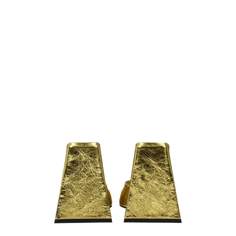 The Attico Gold Leather Platforms - Élégantes Talons Hauts
