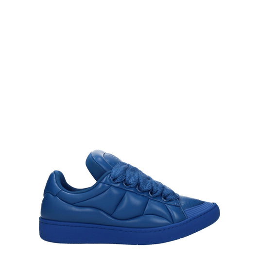Baskets basses en cuir bleu Lanvin